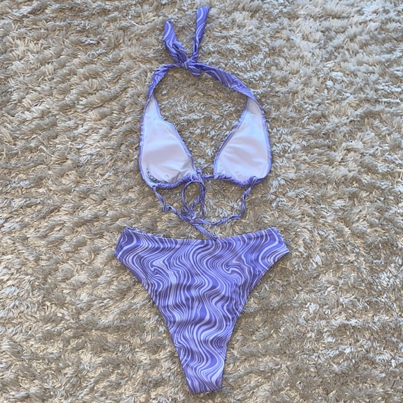 NWT SHEIN Purple Swirl Bikini - Picture 6 of 9
